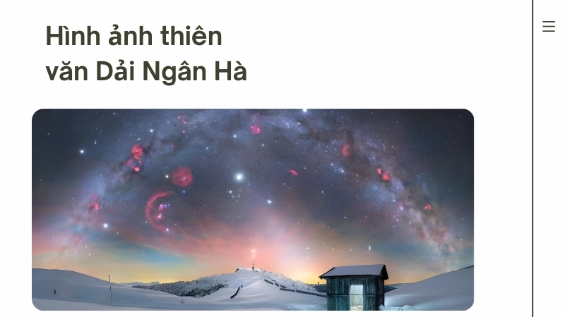 Các vì sao lấp lánh và tinh vân bên trong Dải Ngân Hà