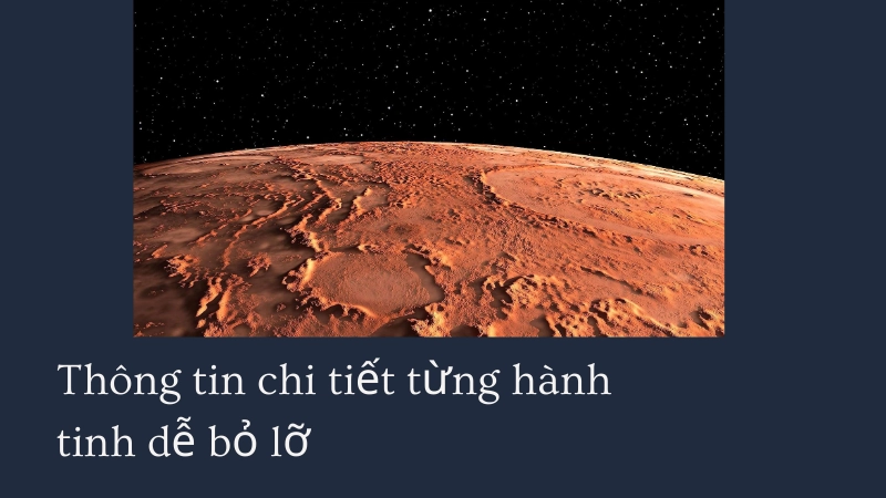 Bề mặt sao hỏa với màu đỏ đặc trưng của oxit sắt